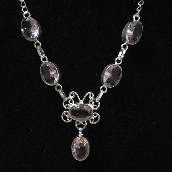 PINK Kunzite Sterling Silver Necklace - Picture 2 of 7
